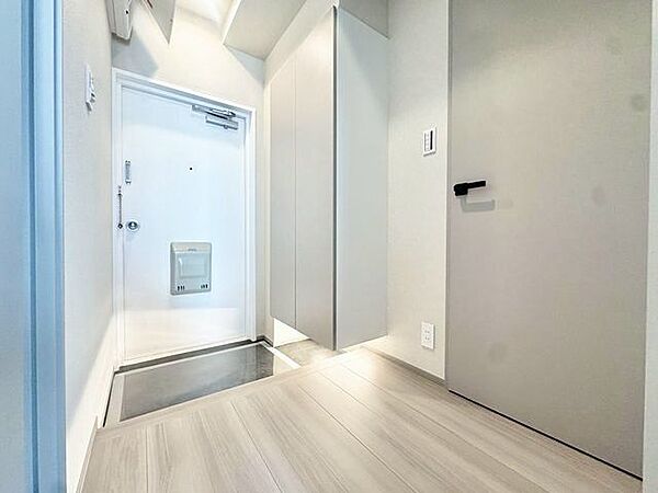 お出掛けの際も帰宅の際も気持ちが良いすっきりとした印象の玄関。