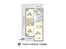 アエリア三軒茶屋 1LDKの間取図画像