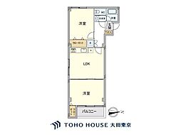 北千束第二コーポラス 2LDKの間取図画像