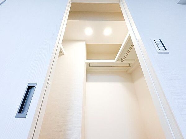 ひと目で収納物を確認できるウォークインクローゼットは、ゆとりの広さを備えた大型収納。