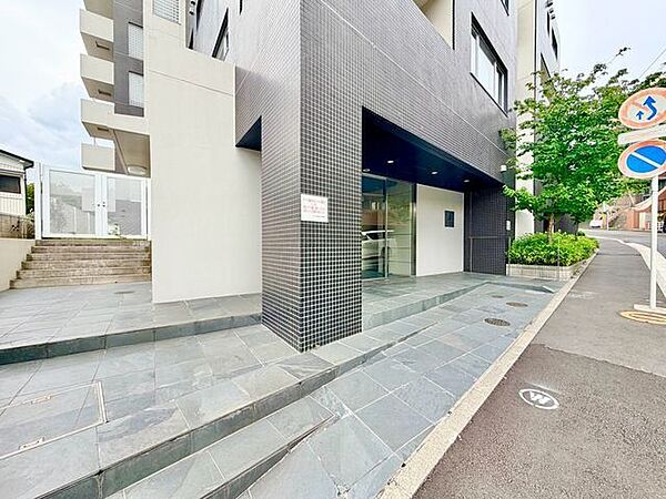 スタイリッシュに加え質感があり機能的でもあるエントランス。邸宅へ導くアプローチが気分を高めてくれます。