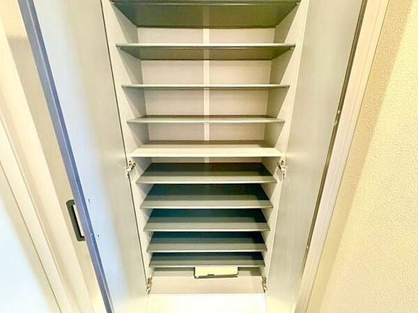 清潔感のある空間を保てるよう、収納スペースを広く設けてますので、玄関をスッキリ綺麗な空間に纏めます。