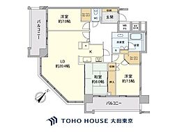 ライオンズタワー月島 3LDKの間取図画像
