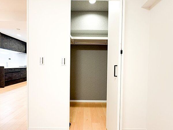 大容量収納可能なウォークインクローゼットはシーズンオフの服や普段使わない物をたくさん収納できます。