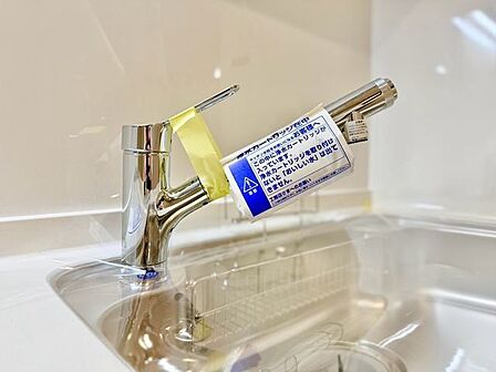 キレイなお水がいつでも、安心して飲める浄水器内蔵型水栓付き。