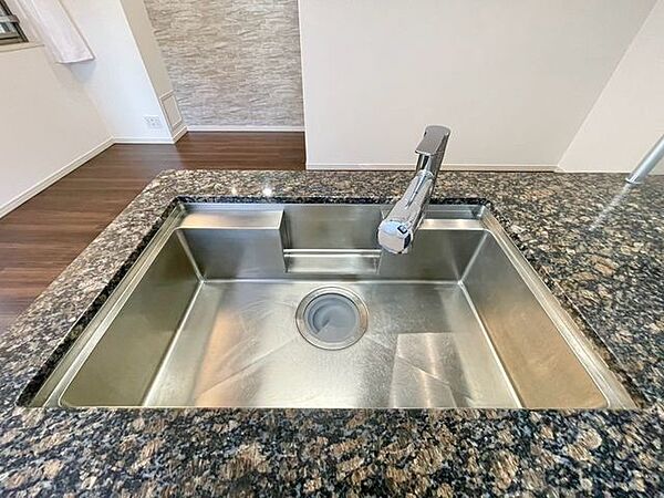 キレイなお水がいつでも、安心して飲める浄水器内蔵型水栓付き。
