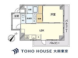 マートルコート中目黒 1LDKの間取図画像