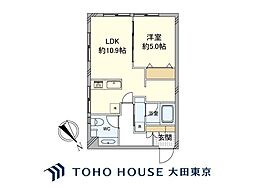 モナーク大井 1LDKの間取図画像