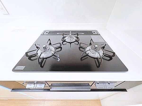 忙しいときでも一度にたくさんの料理が作れる3口コンロ。使い勝手の良さを考えました。