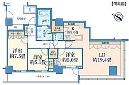 プラウドタワ−石神井公園 3LDKの間取り