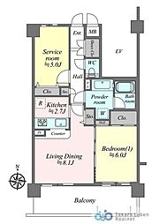 レーベンハイム和光南 1SLDKの間取図画像