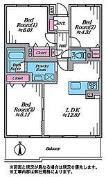 間取図画像 3LDK