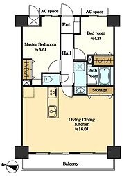 ライオンズマンション朝霞本町 2LDKの間取図画像