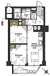 小豆沢ローズハイム 2DKの間取図画像
