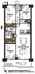 モアコート志木 3LDKの間取図画像