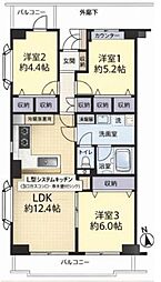 ルミナス常盤 3LDKの間取図画像