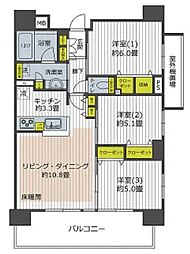 イニシア川口並木サザンフォート 3LDKの間取図画像