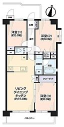 レクセル南与野 3LDKの間取図画像