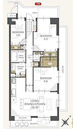 ソフィア越谷 3LDKの間取図画像