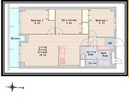 トーカンマンション川口第2 2SLDKの間取図画像