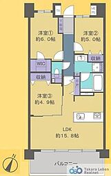 イニシア南浦和 3LDKの間取図画像