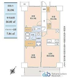 ナイスアーバン志木 3LDKの間取図画像
