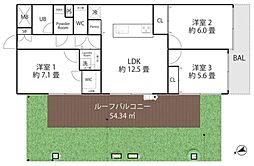 ダイアパレス武蔵関 3LDKの間取図画像