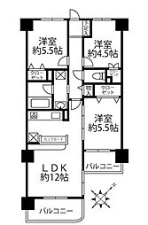 サン・ビエント南浦和 3LDKの間取図画像