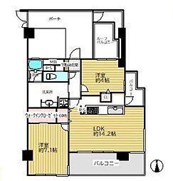 コスモ川口アーバンフォルム参番館 2LDKの間取図画像