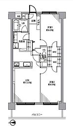 ドメイン越谷ツインヒルズ 2LDKの間取図画像
