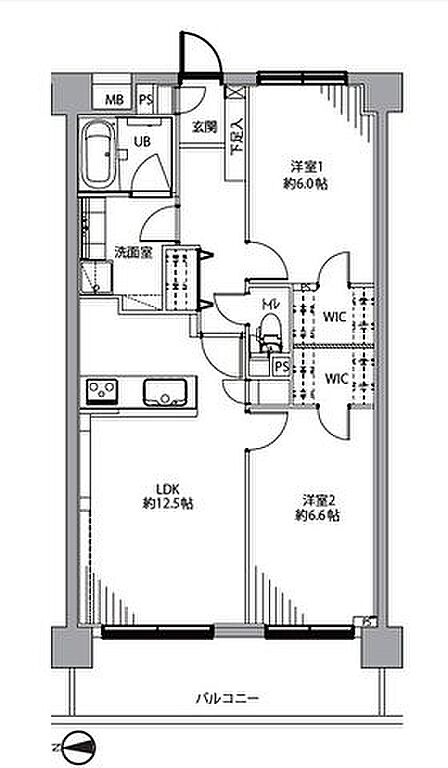 WIC2ヶ所で収納充実。新規リフォーム済の綺麗なお部屋で新生活をスタートできます。