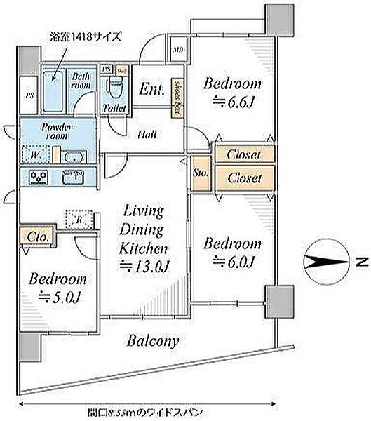 リフォーム済みの室内綺麗な3LDK。全居室収納付き＋5.0帖超えのゆとりある住空間です。