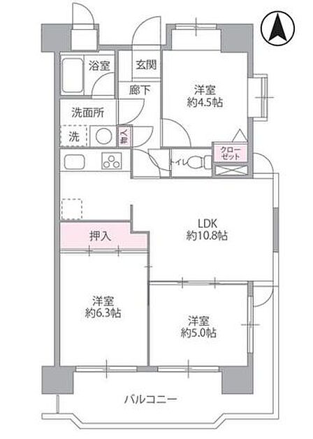 陽当たり良好の開放感ある南東角部屋。リノベーション済みの室内綺麗な3LDKです。