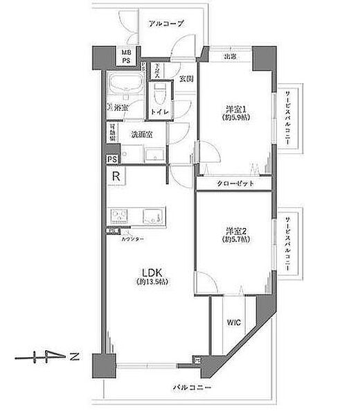 角部屋につき明るく風通しの良い室内。各所に収納を設けており荷物が多い方も安心です。