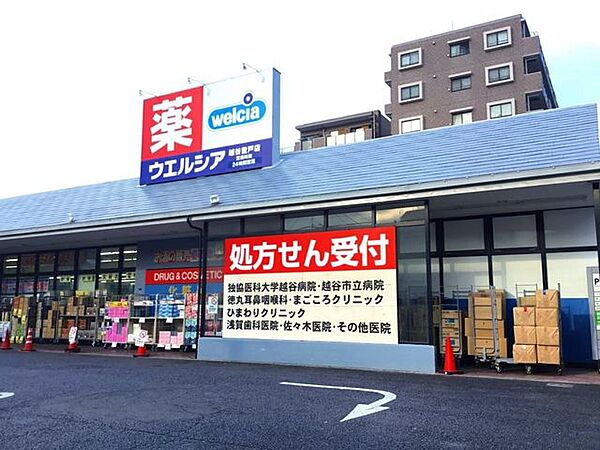 ウエルシア越谷登戸店 徒歩5分。 390m