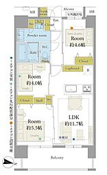 キュポ・ラD棟オーベルタワー川口コラージュ 3LDKの間取図画像