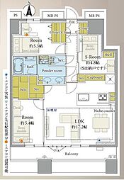 グランドミッドタワーズ大宮スカイタワー 2SLDKの間取図画像