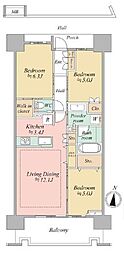 プラウドタワー川口 3LDKの間取図画像