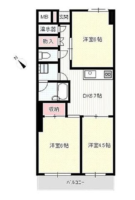 南西向きバルコニーに面した明るい洋室。家事動線良好の間取り設計です。