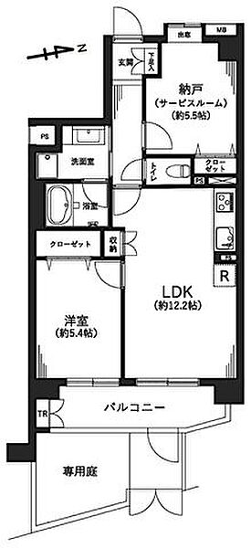 ガーデニングなどが楽しめる専用庭が付いた1階部分1SLDK。内装リフォームで生まれ変わるキレイなお部屋です。