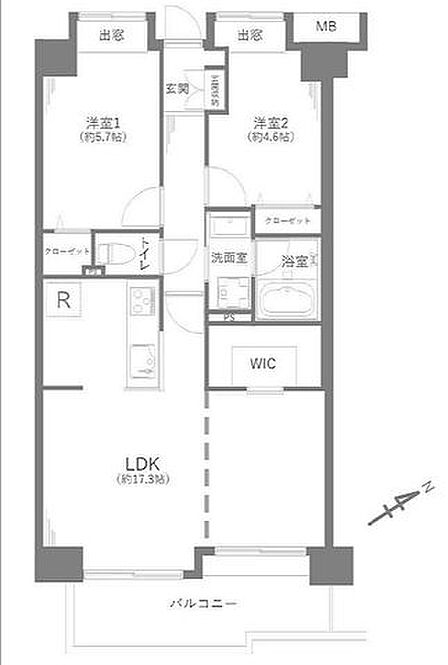 2LDK→3LDKへ間取り変更可能(※別途費用が発生します。詳細はお問い合わせください)