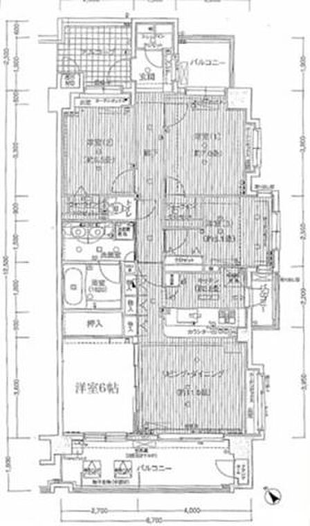 6階部分×南東角部屋につき陽当たり・通風良好◎ゆとりの4LDKファミリータイプ。