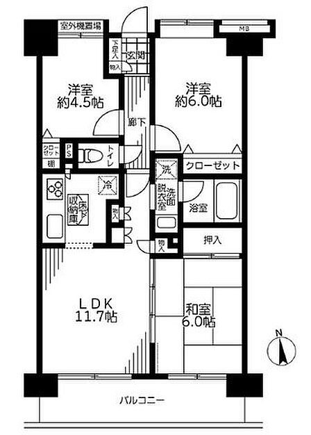 6階部分×南向きで陽当たり良好◎各所に収納を設けた暮らしやすいプラン。