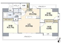 ローヤルシティ大宮吉敷町 3LDKの間取図画像