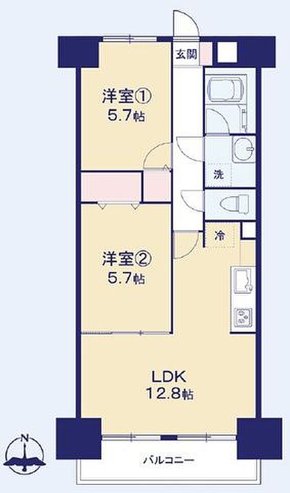 2024年1月に室内リフォームを終えた大変綺麗な物件です。南向きバルコニーから明るい採光が取り込めるリビングが魅力♪