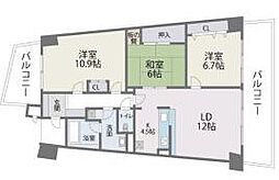 西鉄貝塚線 香椎花園前駅 徒歩24分の賃貸マンション 14階3LDKの間取り