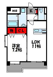 ヴォナローテ志免の杜 1LDKの間取図画像