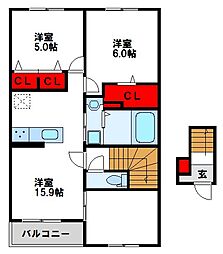 ヴィラユニゾン 2階/201