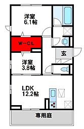 Pure Wind Garden A棟 2LDKの間取図画像