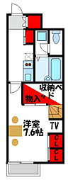 レオパレスコンフォート南里 1Kの間取図画像